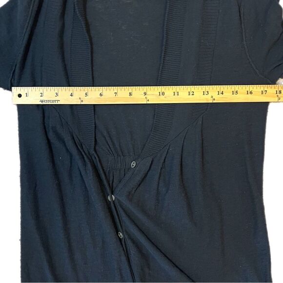 Free People Black Cardigan Sweater. Button Up, Gathered Back. Sz S. Good Cond! - Picture 14 of 15